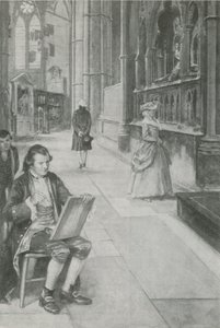 William Blake uczy się rysować obrazki autorstwa English School