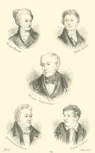 William Cowper, Robert Southey, William Wordsworth, Samuel Taylor Goleridge, Thomas Campbell autorstwa English School