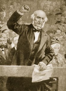 William Gladstone przemawia na spotkaniu w Liverpoolu 24 września 1896 r. autorstwa English School