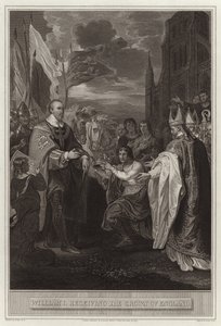 Wilhelm I otrzymujący Koronę Anglii autorstwa English School