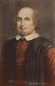 William Shakespeare (ok. 1564-1616), angielski dramaturg i poeta (kolorowa litografia) autorstwa English School