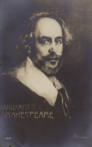 William Shakespeare (ok. 1564-1616), angielski dramaturg i poeta (litografia) autorstwa English School