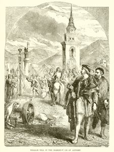 William Tell na rynku Altdorf autorstwa English School