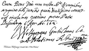 William Wolfgang (hrabia Pal: z Renu) autorstwa English School