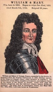 William i Mary (kolorowy grawerunek) autorstwa English School