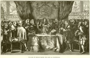 Wilhelm Orański składa przysięgę jako Stadtholder autorstwa English School