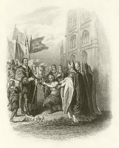 Wilhelm Zdobywca otrzymujący koronę autorstwa English School