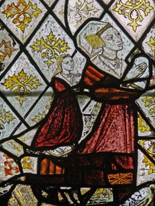 Okno N5 przedstawiające Margaret Fawkener, żonę Roberta Fitza Ellisa autorstwa English School