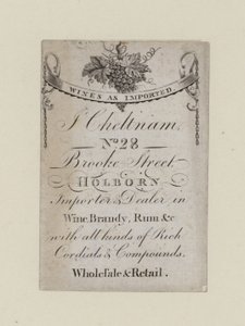 Wine Merchants, IN Cheltenham, karta handlowa autorstwa English School
