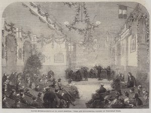 Zimowe rozrywki w szpitalu św. Łukasza, koncert wokalno-instrumentalny w środowy tydzień (grawerowanie) autorstwa English School