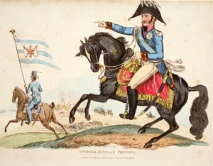 Wm Fred. Król Prus, wyd. Richard Evans, inż Romney, ilustracja z Historycznego sprawozdania z bitwy pod Waterloo autorstwa Williama Mudforda, 1816 autorstwa English School