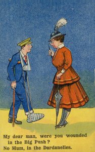 Kobieta opiekująca się rannym żołnierzem (kolorowa litografia) autorstwa English School