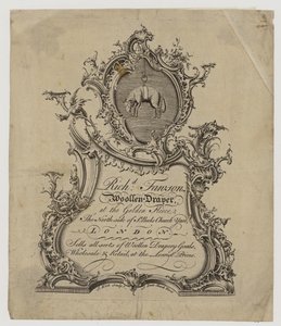 Wełniany draper, Richard Fawson, karta handlowa autorstwa English School