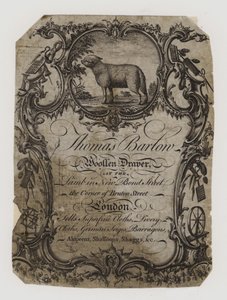Wełniane zasłony, Thomas Barton, karta handlowa autorstwa English School