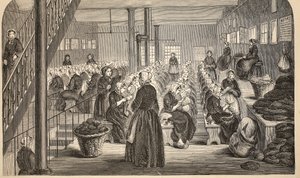 Pokój do pracy, na Silent System, w Domu Więziennym, Tothill Fields, ilustracja z The Criminal Prisons of London i Sceny z życia więziennego Henry