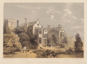 Opactwo Wroxhall, Warwickshire (akwatinta) autorstwa English School