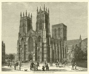 York Minster z południowego zachodu (grafika) autorstwa English School