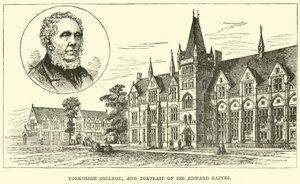 Yorkshire College i portret Sir Edwarda Bainesa autorstwa English School