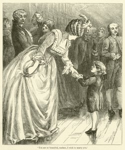 "Jesteś taka piękna, pani, chciałbym się z tobą ożenić" (grawerunek) autorstwa English School