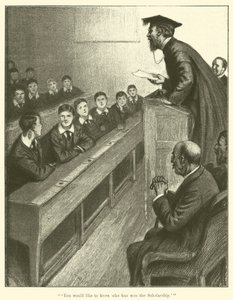 „Chciałbyś wiedzieć, kto wygrał stypendium” (grawerunek) autorstwa English School