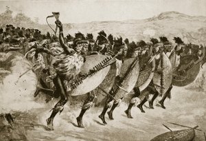 Zulus zbliża się do ataku na Kambula Hill, 29 marca 1879 r. autorstwa English School