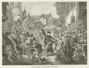 Zwingle wyjeżdża z Zurychu autorstwa English School