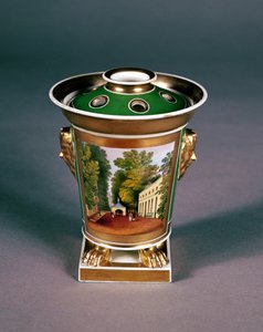 Worcester pot pourri słoik z widokiem na Well Walk, Cheltenham (porcelana)