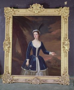 Portret Mary Slingsby we wschodnim krajobrazie autorstwa Enoch Seeman