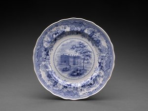 Talerz, ok. 1831-46 (ceramika emaliowana ołowiem z nadrukiem transferowym) autorstwa Enoch Wood and Sons