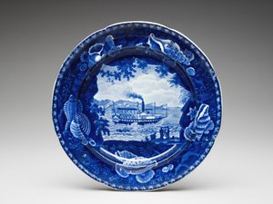 Płyta, ok. 1825-1846 (ceramika szkliwiona ołowiem z nadrukiem transferowym) autorstwa Enoch Wood and Sons