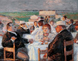 Duży i chudy Detal przedstawiający obraz otyłych - Obraz Rico della Leonessa (Lwica) (1865-1921) 1899 olej na płótnie - Rzym Galleria d