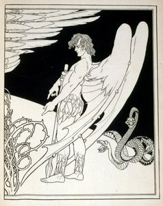 Olbrzymi anioł z księgi Juda z ilustracjami Efraima Mojżesza Liliena (1874-1925). Lilian uważany jest za ojca ikonografii syjonistycznej, tworzonej w stylu Jugendstil (niemieckiej secesji). Zilustrował Judę (1900), tomik poezji biblijnej autorstwa