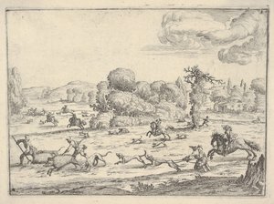 Polowanie na dzika w krajobrazie, ca. 1620-38.