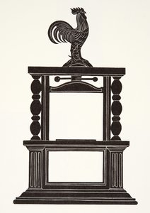 Kogucik i prasa drukarska autorstwa Eric Gill