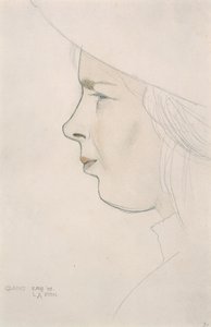 Portret siostry artysty Gladys Laughton, 8.08.1909 (ołówek i kolorowe pranie)