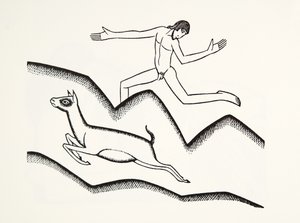 Skacząc po górach autorstwa Eric Gill