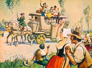 Powóz na drodze między Paryżem a Wersalem w 1787 r.