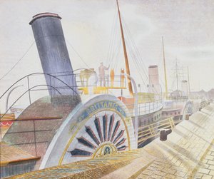 Parowce łopatkowe, Bristol Quay (wc) autorstwa Eric Ravilious