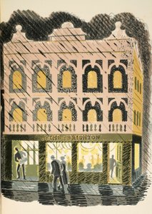 Public House, ilustracja z "High Street" J.M. Richardsa, wydrukowana przez Curwen Press, opublikowana przez Country Life, 1938. autorstwa Eric Ravilious
