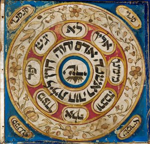 Amulet z Persji (pergamin, akwarela, sproszkowane złoto) autorstwa Erich Lessing