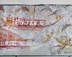 Statki otoczone przez delfiny autorstwa Erich Lessing