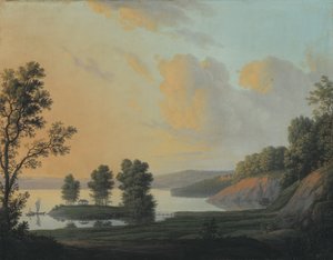 Widok Queenguard Manor całej Lake Fure, Północna Zelandia.
