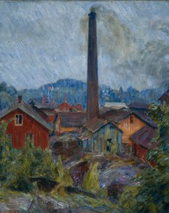 Budynki fabryczne w Lysaker autorstwa Erik Theodor Werenskiold