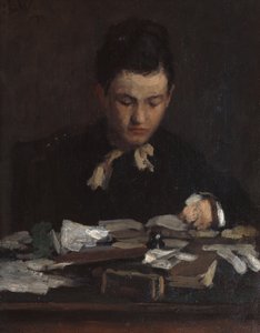 Czytanie młoda dziewczyna autorstwa Erik Theodor Werenskiold