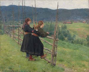 Widok z Gvarv w Telemarku autorstwa Erik Theodor Werenskiold