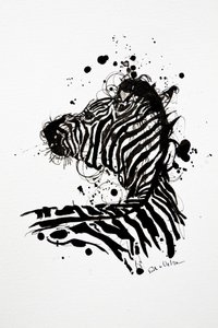 Dzika zebra – plama atramentu autorstwa Erik Van Velzen