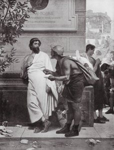 Arystydes i chłop (litografia) autorstwa Ernest (1818 87) Hillemacher