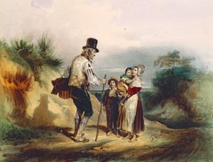 Skrót, ilustracja akwareli Ernesta Greniera do Les Miserables Victora Hugo (1802-1885) autorstwa Ernest (after) Grenier