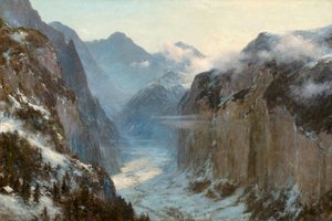 "W jego ręku są głębokie miejsca Ziemi" (olej na płótnie) autorstwa Ernest Albert Waterlow