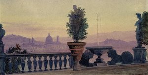 Widok na Florencję z okolicznych wzgórz, 1904 autorstwa Ernest Arthur Rowe